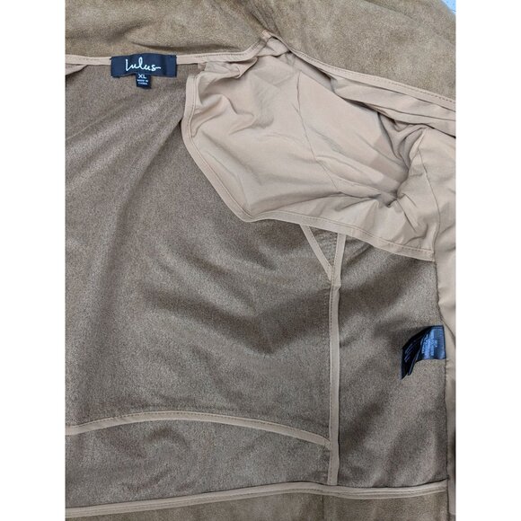 Lulus Moto Jacket Women Size XL Faux Suede Asymmetrical Zipper Boho Retro Grunge - Picture 5 of 9